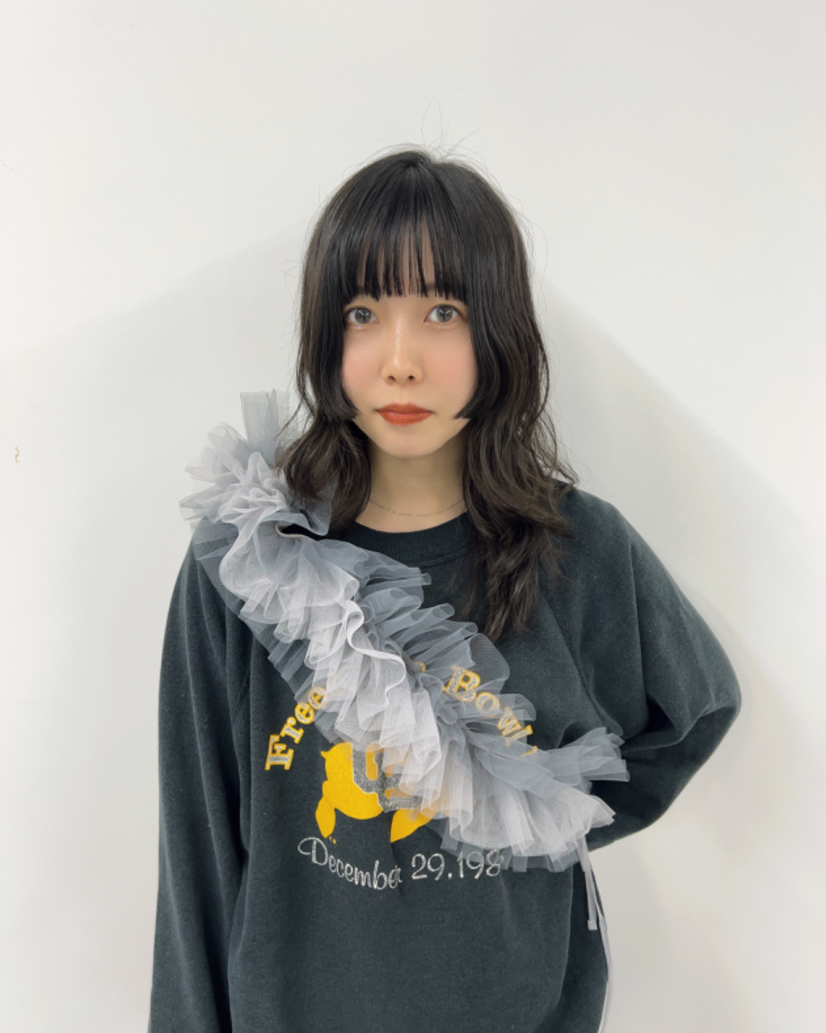 バイカラーフリルチュールショルダー – WaKsnap