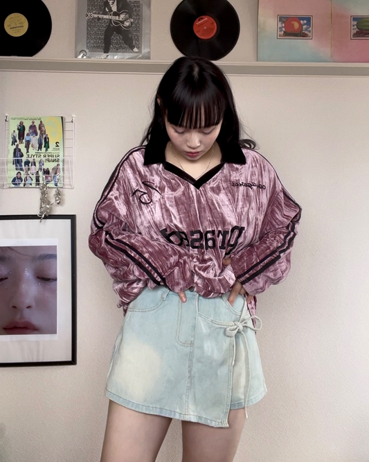 サイドリボンラップ風ショートパンツ