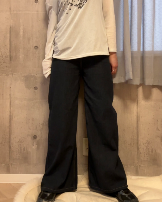 スタンダードワイドデニムパンツ