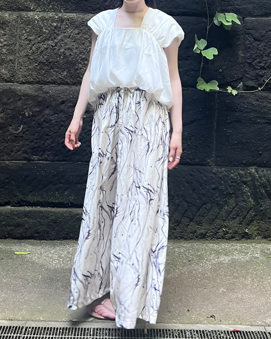 ニュアンスパターンワイドパンツ